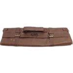 15 Slot Knife Roll in Chocolate Brown Leather 1