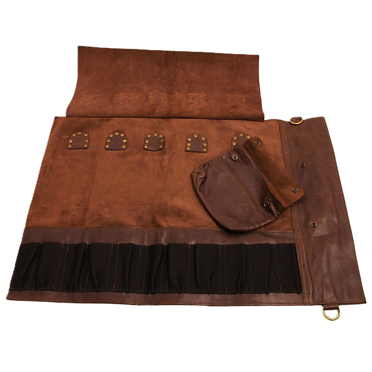 Eris Leather 19 15 Slot Knife Roll in Chocolate Brown Leather 2