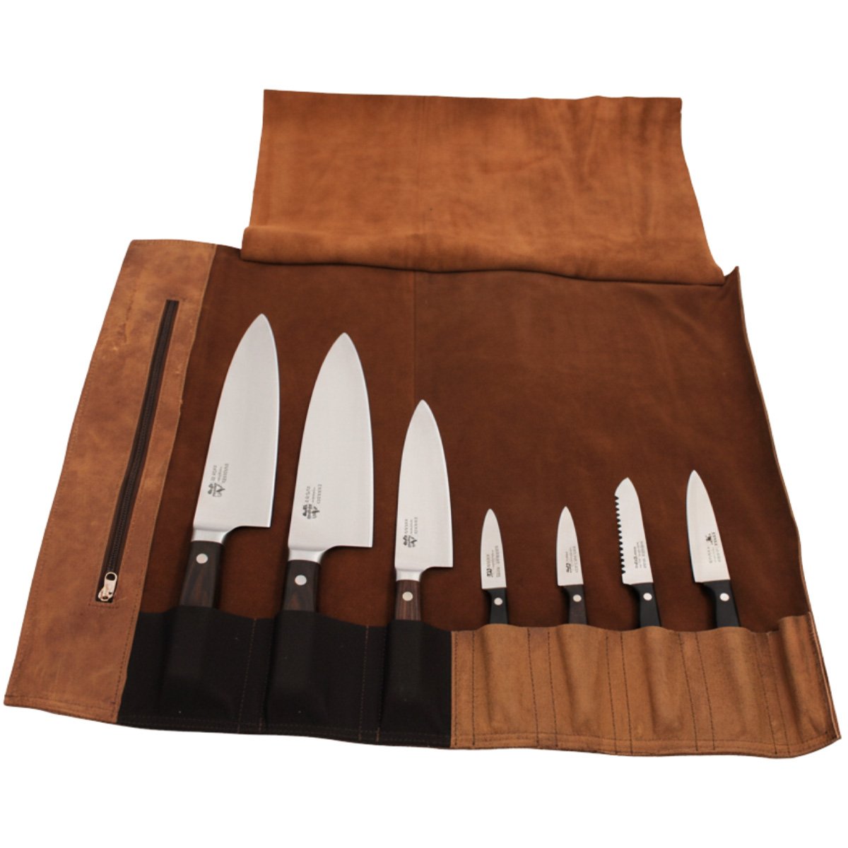 Eris Leather 23 Customized Leather Brown Knife Roll