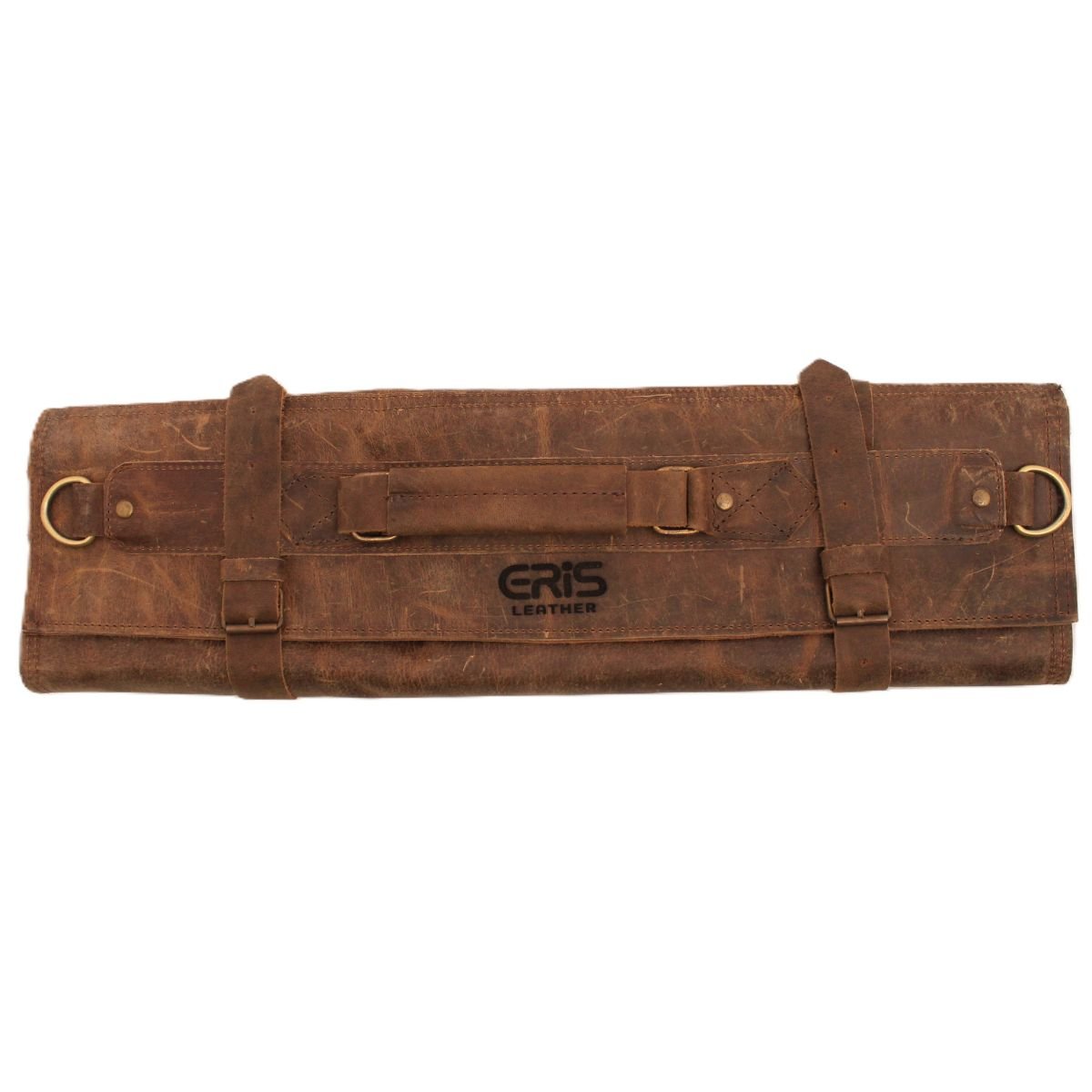 Eris Leather 22 Customized Leather Brown Knife Roll