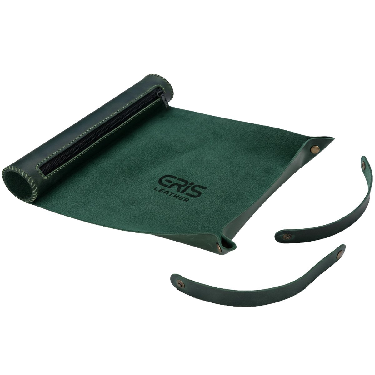 Leather Blackish Green Dice Roll Tray