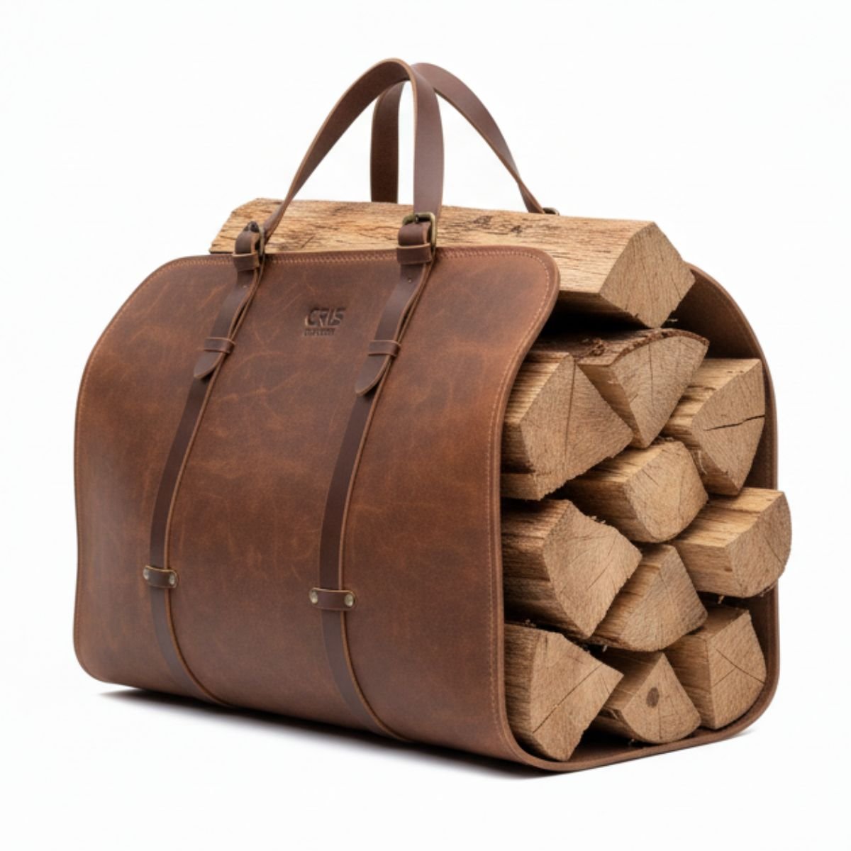 Eris Leather 27 Leather Dark Brown Wood Storage Carrier 2