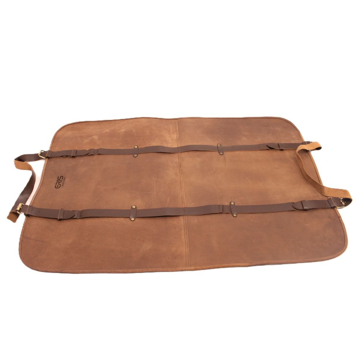 Leather Dark Brown Wood Storage Carrier with Firewood Bag 6 Leather Dark Brown Wood Storage Carrier 6