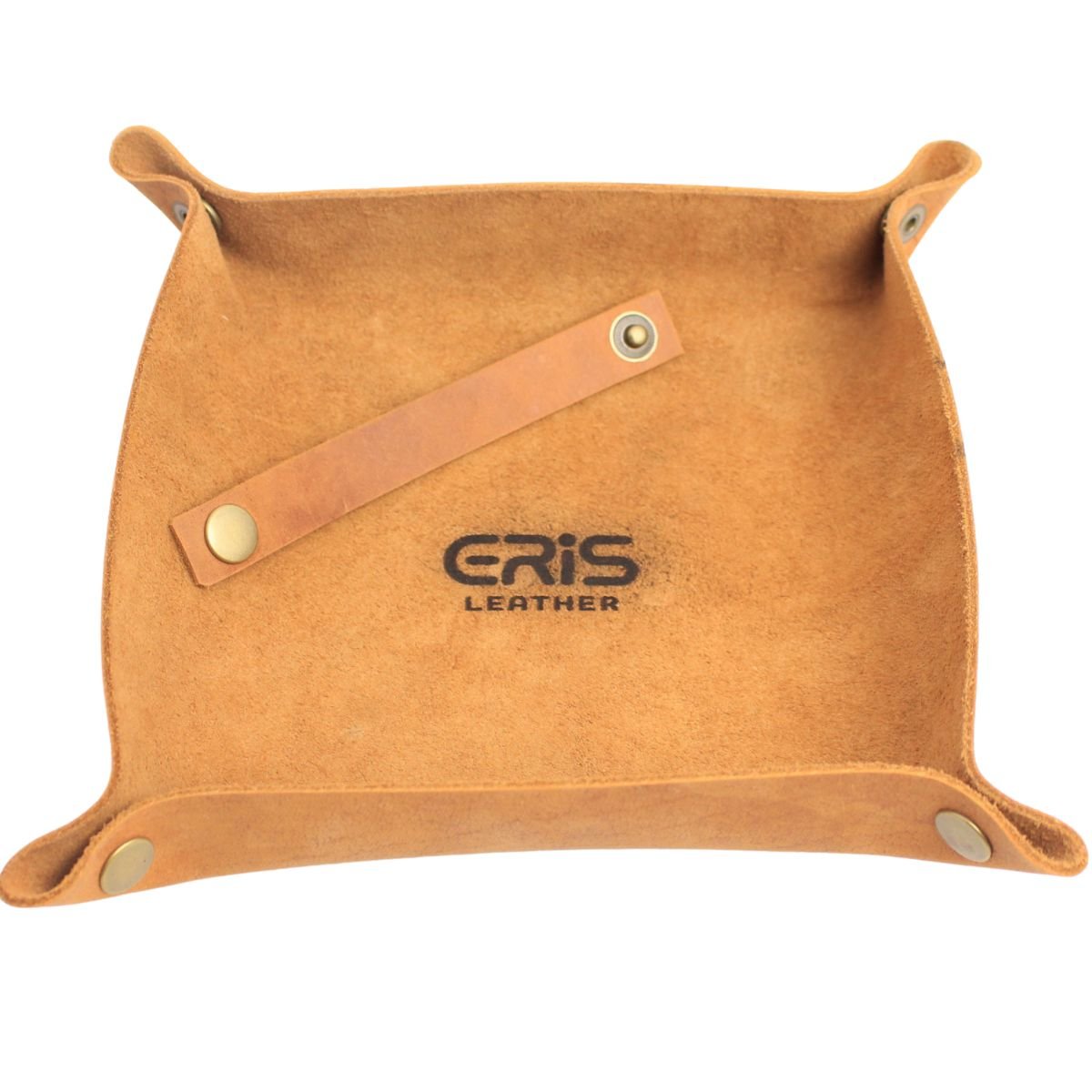 Leather Light Brown Wallet Tray with Valet Organizer