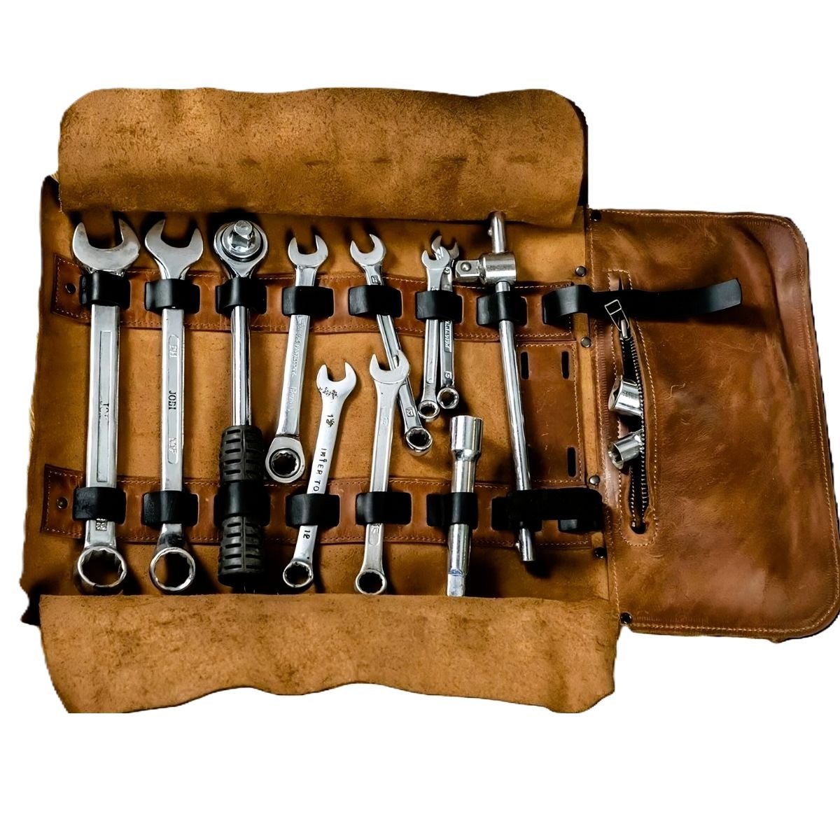 Leather Tool Roll Bag With Personalized Motorcycle Tool Roll 3 Leather Tool Roll Bag With Personalized Motorcycle Tool Roll Inside Look