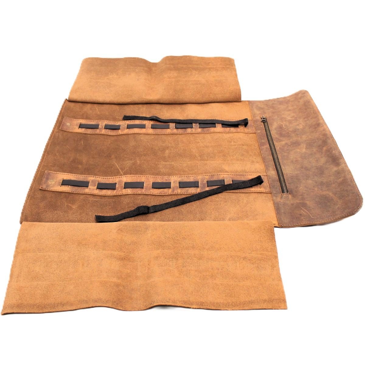 Eris Leather 25 Leather Tool Roll Bag With Personalized Motorcycle Tool Roll Inside